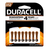 Duracell Hearing Aid Batteries 312, Pack of 8